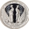First coloured circulation coin, a 50-cent piece